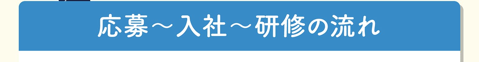 応募～入社～研修の流れ